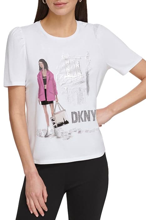 PINK JKT CNVRSTNL TE WHITE by DKNY