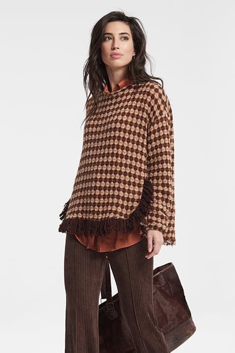 HACIN FRINGED JUMPER BROWN by OKY