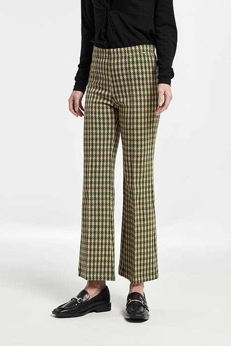 JACQUARD KNIT HOLLIE CROPPED FLARED TROUSERS GREEN by OKY