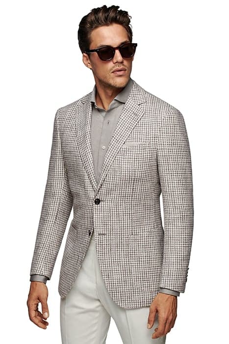 GREY HOUNDSTOOTH TAILORED FIT HAVANA BLAZER by Suitsupply