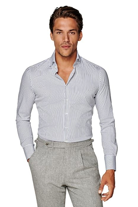 NAVY STRIPED EXTRA SLIM FIT SHIRT by Suitsupply