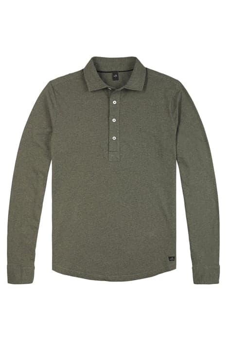 NORTON | TAILORED JERSEY POLOSHIRT ARMY GREEN MELANGE by WAHTS