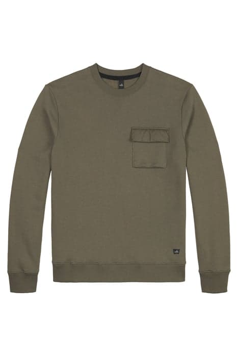 MOORE-POCKET | CHEST POCKET SWEATER DARK KHAKI by WAHTS