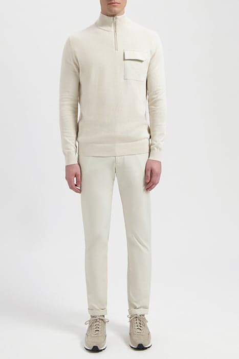 LEWIS | COTTON HALF ZIP PULLOVER WHITE SAND by WAHTS