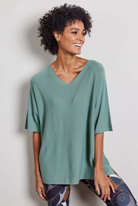 PULLOVER FRESCO, SHORT SLEEVES DARK SAGE GREEN by DIDI