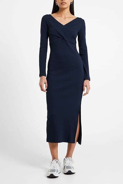 RASSIA RIB CROSSOVER DRESS BLUE by French Connection