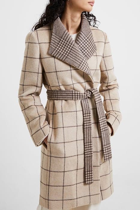 FRAN WOOL LS BELTED COAT BROWN by French Connection