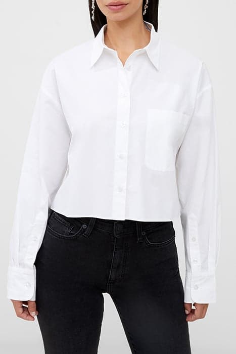 ALISSA COTTON CROPPED SHIRT WHITE by French Connection