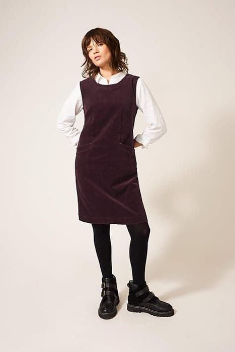 LOTHBURY ORGANIC CORD PINNY DARK PLUM by White Stuff