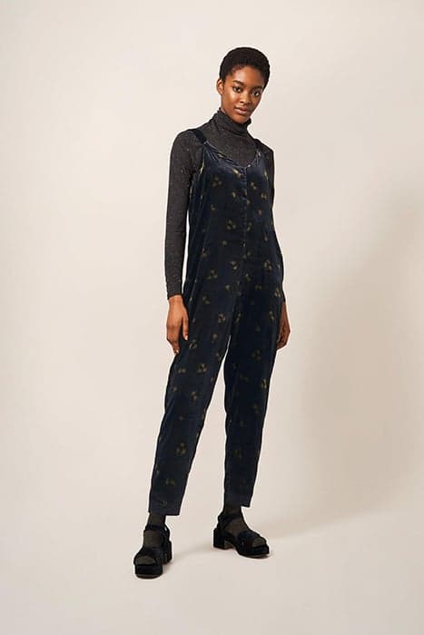 BELLE VELVET JUMPSUIT BLACK MULTI by White Stuff