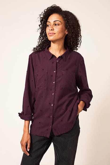 EMILIA ORGANIC COTTON SHIRT PLUM MULTI by White Stuff