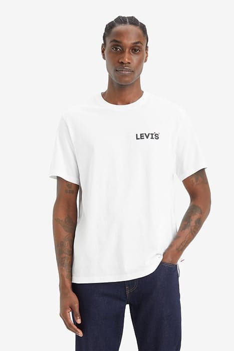 SS RELAXED FIT TEE HEADLINE LOGO 2 WHITE by Levi's