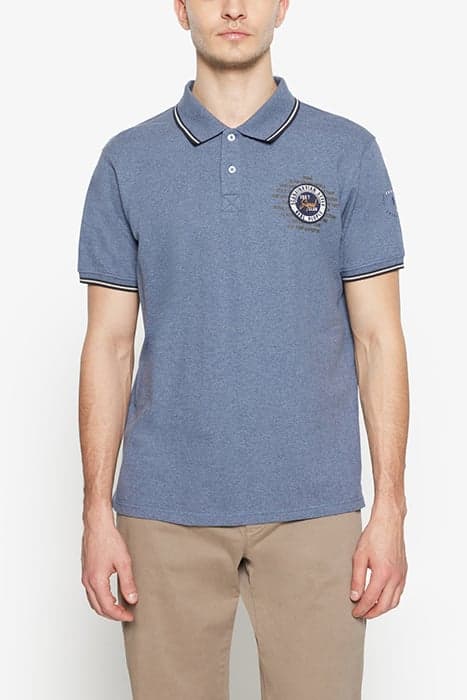 LUCASSI BADGE POLO BLUE AUTUMN MELANGE by Signal