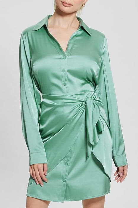 ES LS ALYA DRESS VITAL GREEN by GUESS ECO