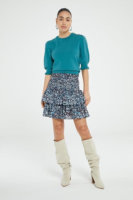 MARY SKIRT TASTY TEAL/CREAM WHI by Fabienne Chapot