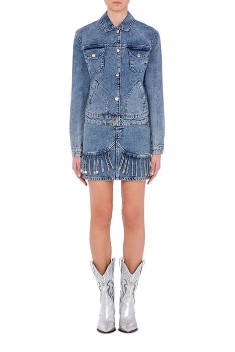 RECYCLED BLUE DENIM JACKET BLUE by Moschino