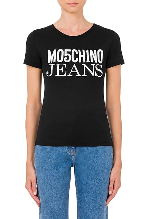 LOGO PRINT JERSEY T-SHIRT BLACK by Moschino