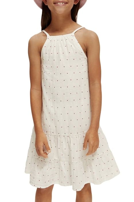 GIRLS CRINKLE COTTON A-LINE DRESS DAHLIA DOTS by Scotch & Soda