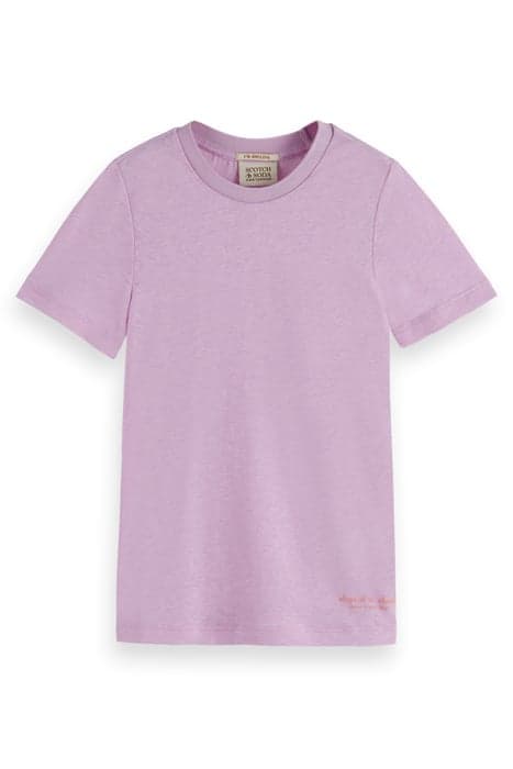 GIRLS SLIM-FIT LINEN-BLEND T-SHIRT ORCHID by Scotch & Soda