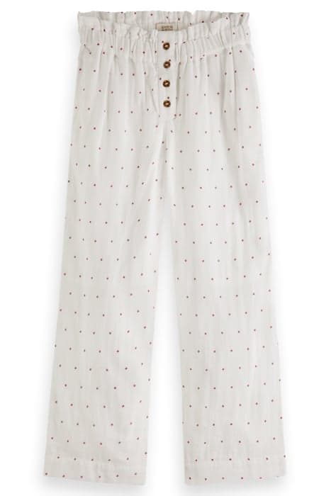 GIRLS CROPPED STRAIGHT-LEG MID-RISE CRINKLE COTTON PANTS DAH by Scotch & Soda