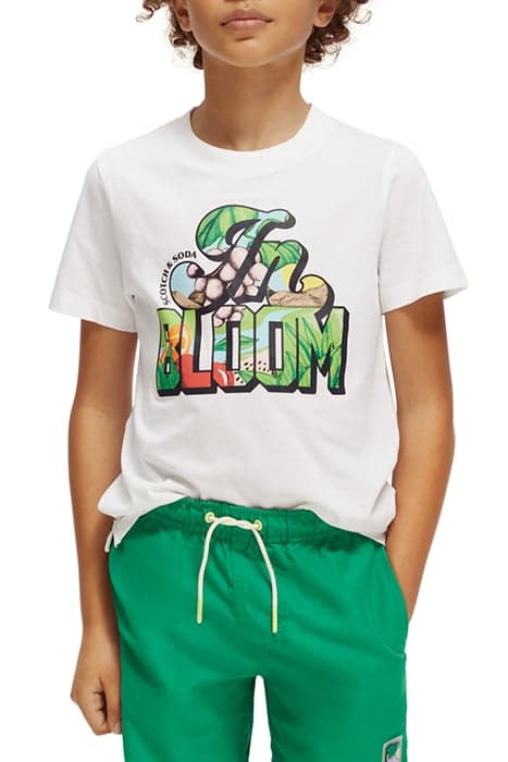 BOYS COTTON IN CONVERSION SHORT-SLEEVED ARTWORK T-SHIRT WHIT by Scotch & Soda