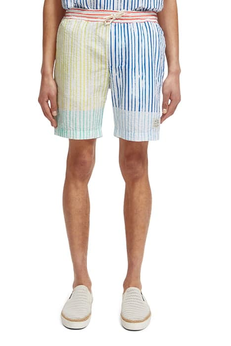 FAVE- SEERSUCKER STRIPED BERMUDA SHORT MULTI STRIPE by Scotch & Soda