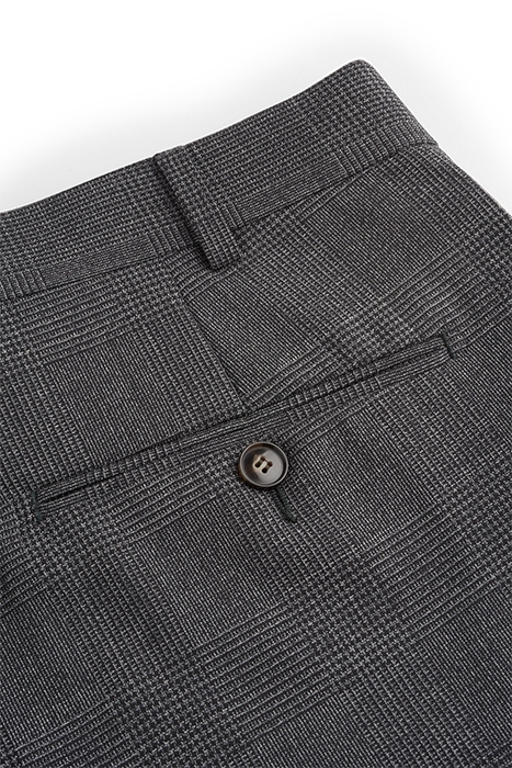 DARK GREY CHECKED BRESCIA TROUSERS 4