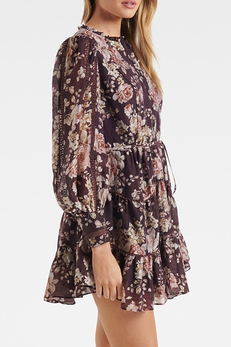 VALENCIA TRIM DETAIL SKATER DRESS MULBERRY VICTORIA FLORAL 4