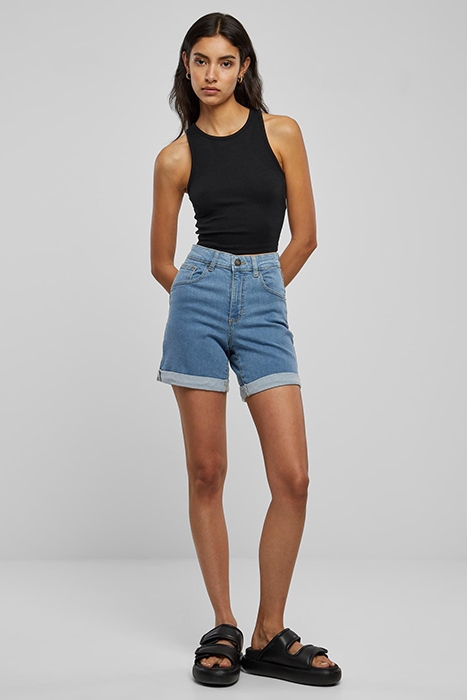 LADIES ORGANIC STRETCH DENIM 5 POCKET SHORTS CLEARBLUE BLEAC 4