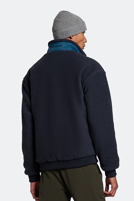 REVERSIBLE RECYCLED SHEARLING JACKET DARK NAVY 2