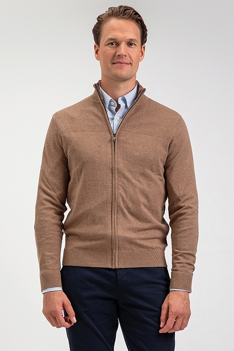 ZIP THRU CARDIGAN CARAMEL 2