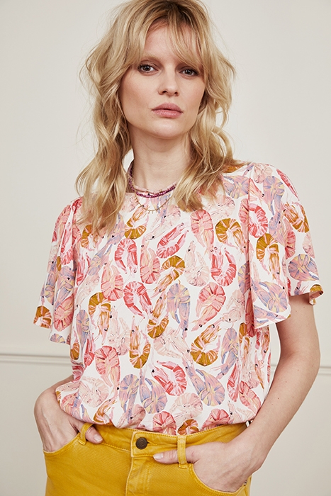 ELLE TOP CREAM WHITE/PINK BER 6