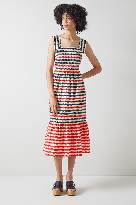 JUNE MIDI DRESS NAVY/WHITE 1