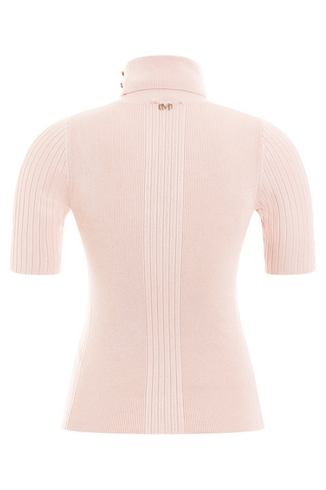 GUESS ECO LENA HIGH NECK RIBBED SS TOP SANDY SHORE 6