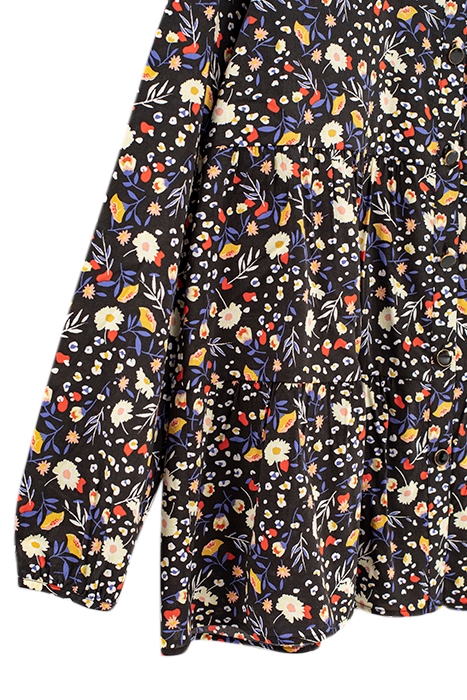 BLACK SHIRT WITH COLOUR FLORAL LEOPARD PRINT 7