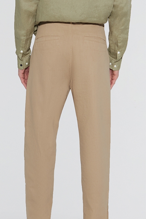 BEIGE CHEVRON SLIM CHINOS 4