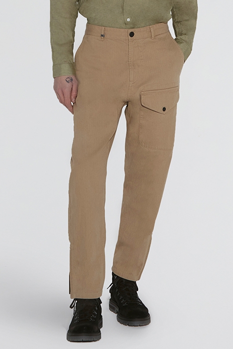 BEIGE CHEVRON SLIM CHINOS 1