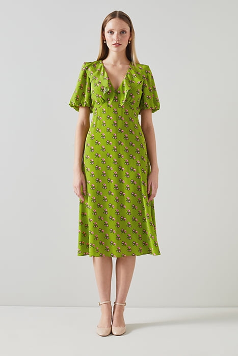 EDELINE MIDI DRESS LIME 2