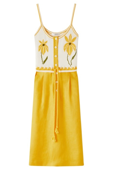 LUCIA MIDI DRESS CREAM/YELLOW 3