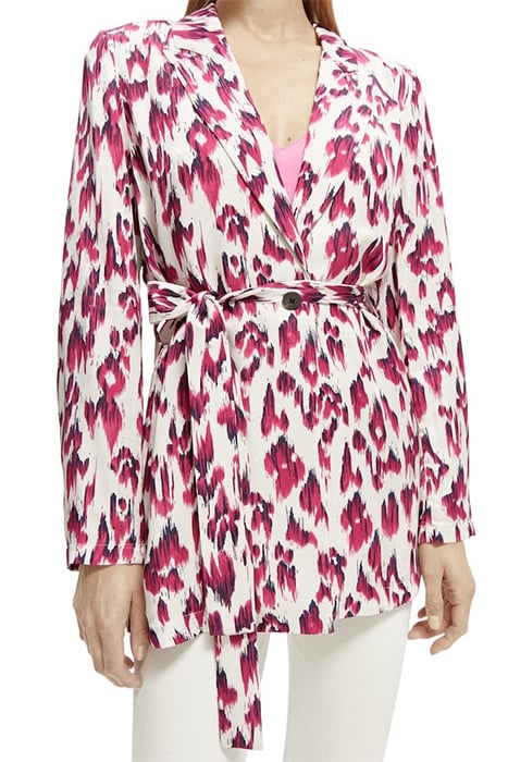 PRINTED DRAPEY BLAZER BRUSHED IKAT CHERRY PIE 6