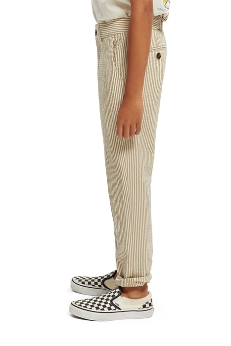LOOSE TAPERED FIT- STRIPED SEERSUCKER CHINO PANTS SAND STRIP 5