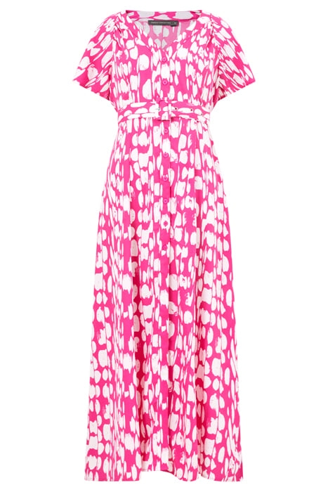 RILEY BELT DRESS LONG WILD ROSA/WHITE 1