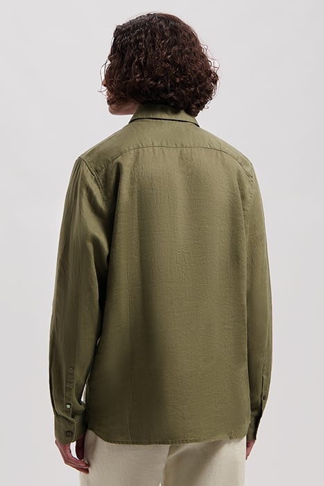 BASIC SHIRT LINEN ARMY GREEN 2