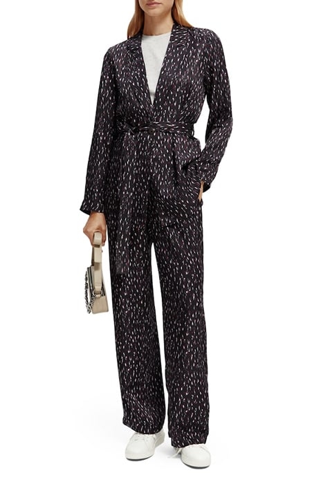 GIA - MID-RISE WIDE LEG PRINTED ELASTICATED TROUSERS IKAT RA 4