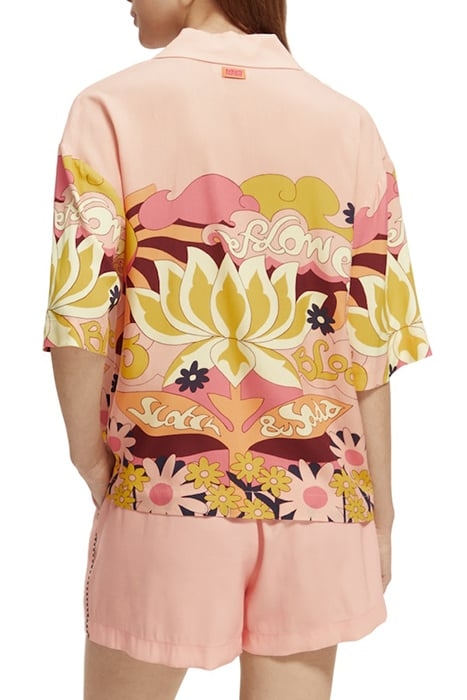 CAMP SHIRT WITH PLACED PRINT BLUSH PEACH 3