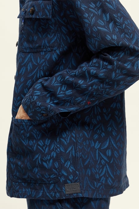 JACQUARD LINEN-BLEND WORKER JACKET COMBO A 7