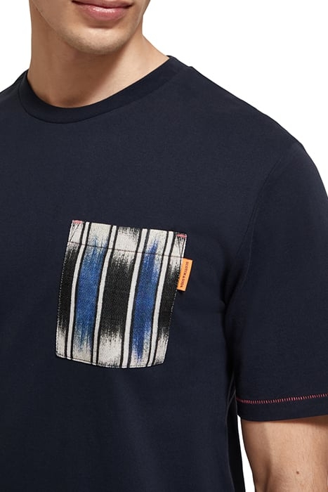 REGULAR FIT WOVEN POCKET T-SHIRT IN ORGANIC COTTON NIGHT 6