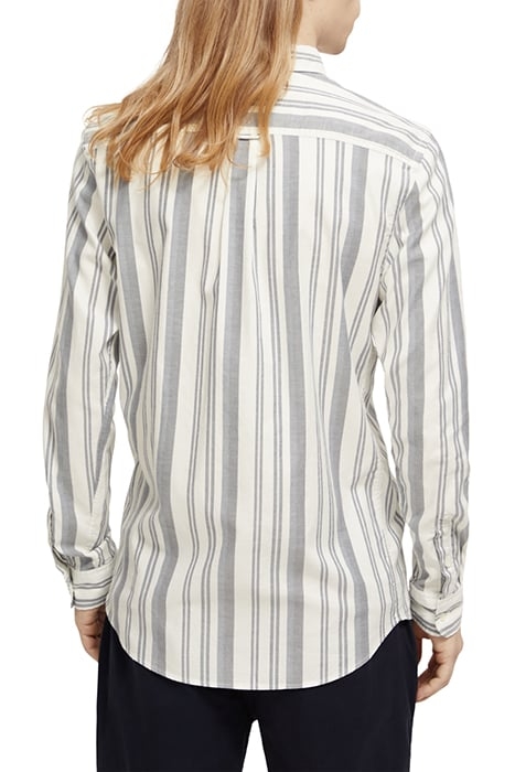 ESSENTIAL OXFORD STRIPE SHIRT ECRU NIGHT STRIPE 2
