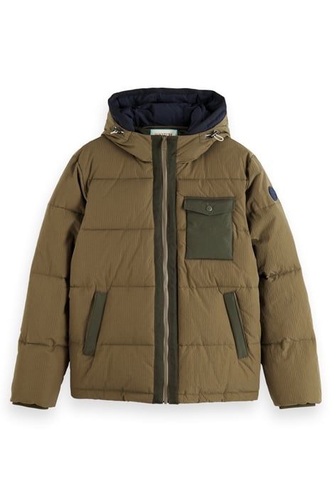 HOODED PUFFA JACKET KHAKI 4