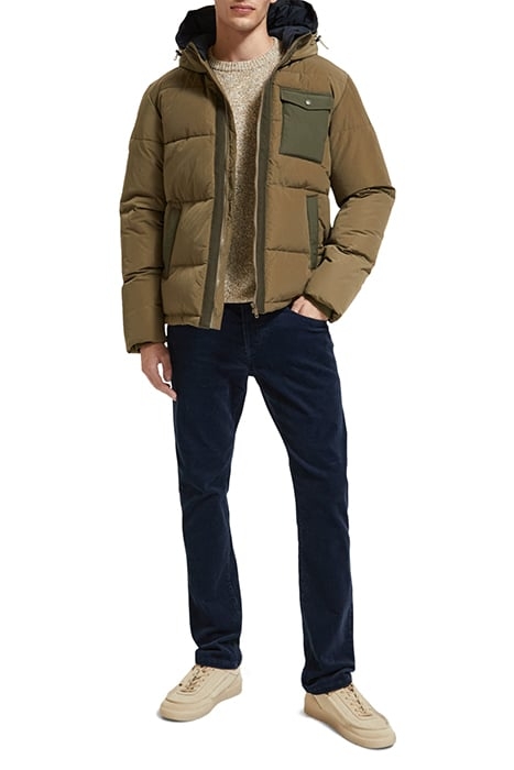 HOODED PUFFA JACKET KHAKI 3